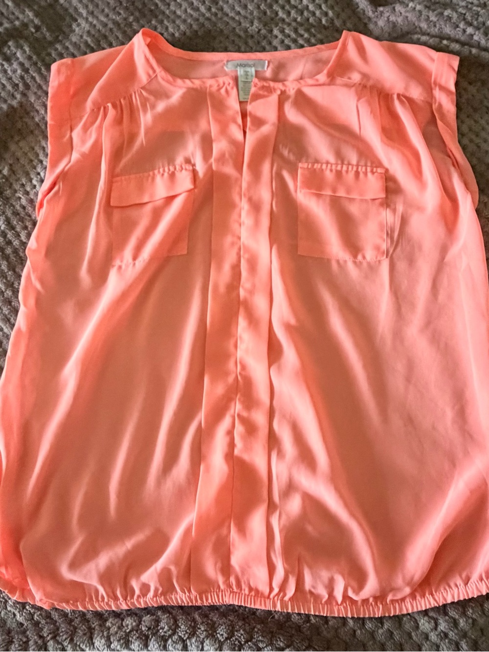 Sleeveless Coral Blouse with Pocket Detail - Mossimo
